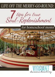 HOMESCHOOL MOMS: Tired of having a crazy, busy, stressed out life? Here's 7 Tips for Soul-Replenishment. [VibrantHomeschool...]