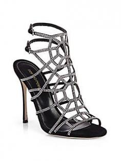 Sergio Rossi - Studded Suede Cage Sandals | FW 2014 | cynthia reccord