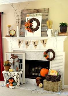 Orchard Girls: Top 12 Fall Decorating Ideas  definitely will have a fireplace in the house we buy. :)