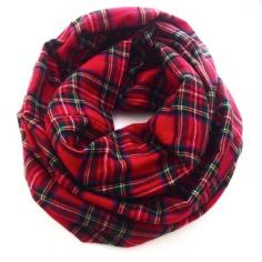 Red Plaid Infinity Scarf- Flannel Winter Scarf- On Backorder until Dec 2nd
