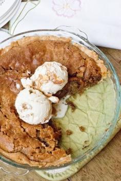 Sweet and Salty Toll House Pie -oozing and warm... perfect with ice cream!