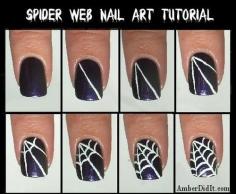 DIY Spider Web Nail Design DIY Nails Art nails #red #white Adore these chevron nails.