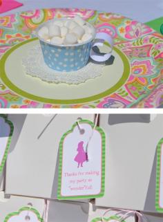 alice in wonderland party supplies--make your own tea cups with these paper cups and curled paper handle.