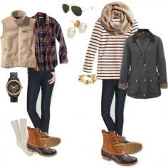 "How to Wear: Bean Boots" by kksweens on Polyvore I get to wear my bean boots even more?!? Sounds good to me! I like this trend
