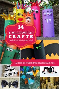 14 Halloween Kids' Crafts Made from Toilet Paper Rolls - Spaceships and Laser Beams