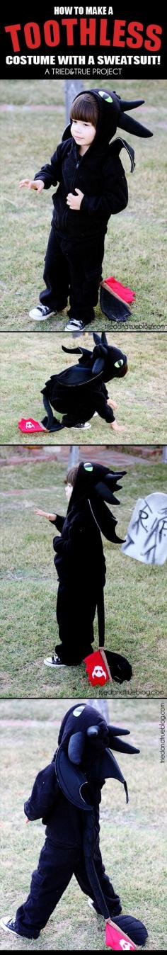 How To Make a Toothless Dragon Costume from a sweatsuit! - A Tried & True Project for Halloween