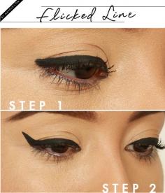 Wanna try some winged out eyeliner? No problem! We're help make winged liner as simple as one, two, three. This flicked eyeliner tutorial is ridiculously easy, and the best part is: no Q-tips required.