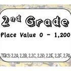 24 Place Value 0-1,200 Review Task Cards for around the room that are aligned with TEKS: 2.2A, 2.2B, 2.2C, 2.2D, 2.2E, 2.2F, 2.7A.   CCSS Math: Num...