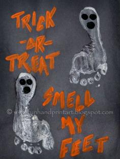 Halloween Footprint Ghosts.