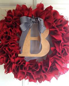 Another Crafty Day: Pinterest Challenge: Alabama Football Season Burlap Wreath