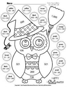 Halloween Owl Math Worksheet FREE