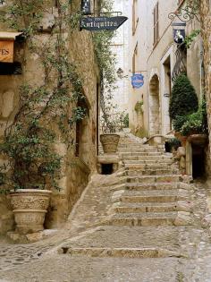 European photo of stone stairs in St. Paul-de-Vence(Provence), France by Dennis Barloga | Photos of Europe: Fine Art Photographs by Dennis Barloga