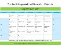 September 2014 Organized Homeschool calendar. Just 15 minutes (or an hour a week) to get organized this month. You can do it!