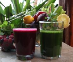 Red Detox Juice or Green Detox Juice, either way you can't go wrong! For a nutrition boost, cleanse, juice fast, or weight loss. From The Raw Cook for Organic Eats Magazine. FREE subscription at www.OrganicEatsMa...