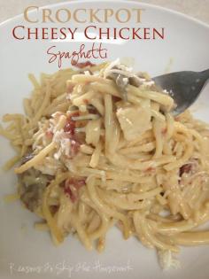 crockpot cheesey chicken spaghetti