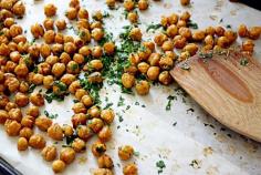 Sriracha and Lime roasted chickpeas - in sock monkey slippers