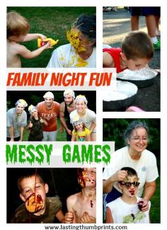 Family Fun: Messy Games! Great ideas for having a family messy party. Getting dirty has never been so much fun!