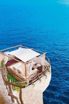 Menorca, Spain, outside bed area, ocean