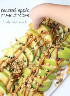 Caramel Apple Nachos -- so great for a fall party or game night
