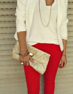 Always love this combo, just don't know if I'm brave enough to rock red pants...