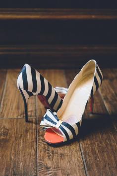 Christian Louboutin Striped Shoes | Photo by Gina & Ryan Photography, Shoes by Christian Louboutin