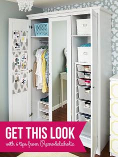 Get This Look - Organized Armoire via Remodelaholic.com #organized #closets