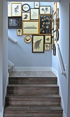 Style Your Staircase: Make a big statement by creating a tightly packed gallery wall that wraps around a corner.