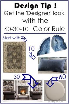 
                        
                            Design Tip 60-30-10 Color Rule from Setting for Four
                        
                    