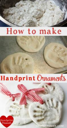 
                        
                            How to make Handprint Ornaments. Great gift for the grandparents or a fun project for the classroom.
                        
                    