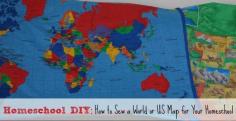 Homeschool DIY: How to Sew a World or US Map for Your Homeschool