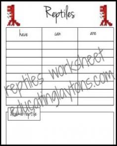 
                        
                            Reptiles (have, can, are) Worksheet plus 3 lego reptile creations to build. #science
                        
                    