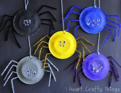 
                        
                            I HEART CRAFTY THINGS: Paper Plate Spiders. Art activity for Apologia Zoology. Spider craft #homeschool
                        
                    