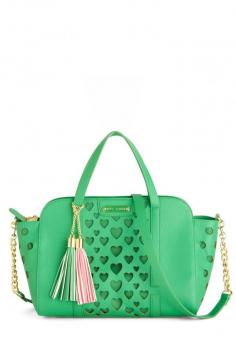 Betsey Johnson Green with Love Bag. This sassy, kelly-green bag by Betsey Johnson adds quite a punch to your work ensemble. #green #modcloth