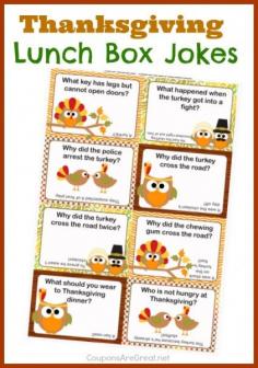 
                        
                            Make your kid laugh with these Thanksgiving Lunch Box Notes using Thanksgiving Jokes for Kids. #Thanksgiving #jokes
                        
                    