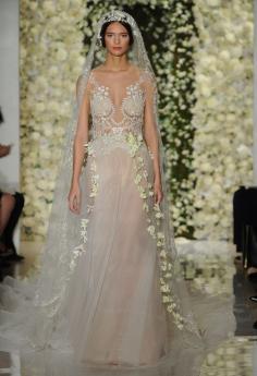 Tattoo Lace Wedding Dress | Reem Acra Wedding Dresses Fall 2015 | Maria Valentino/MCV Photo | Blog.theknot.com