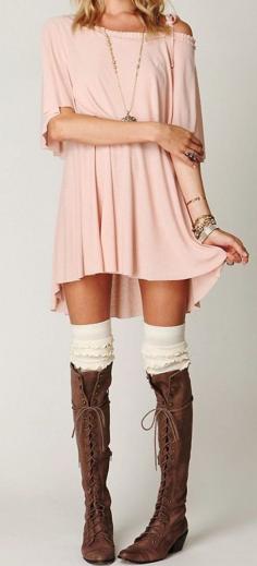 
                        
                            Knee high socks and Knee high lace up boots - dress 2014.....
                        
                    
