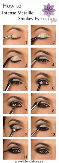 
                        
                            Intense Metallic Smokey Eye l #eyes #eyeshadow #beauty #cosmetics #makeup #howto #tutorial #smokey www.pampadour.com
                        
                    