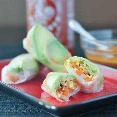 
                        
                            Avocado Shiitake Spring Rolls with Spicy Coconut Almond Sauce
                        
                    