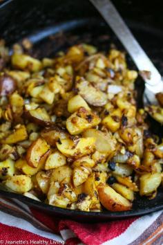 Cauliflower Potato Hash Browns © Jeanette's Healthy Living #Paleo #GlutenFree #HealthyRecipe #Cauliflower #Breakfast #Brunch
