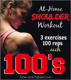 Sculpt your best shoulder ever with this amazing at-home workout from Tone-and-Tighten.com! #workout #fitness
