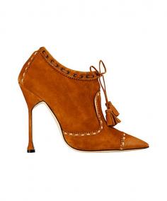 Manolo Blahnik Brwon Suede Ankle Boots Fall Winter 2012 #Manolos #Shoes #Heels