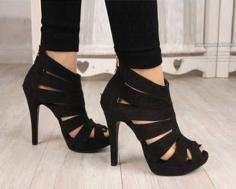 Sexy Womens Platform Pump Stiletto High Heels Ankle Boots Sandal Shoes Black/Red #Unbranded #Stilettos