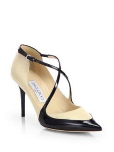 
                        
                            #Jimmy Choo - Strappy Two-Tone Leather #Pumps
                        
                    