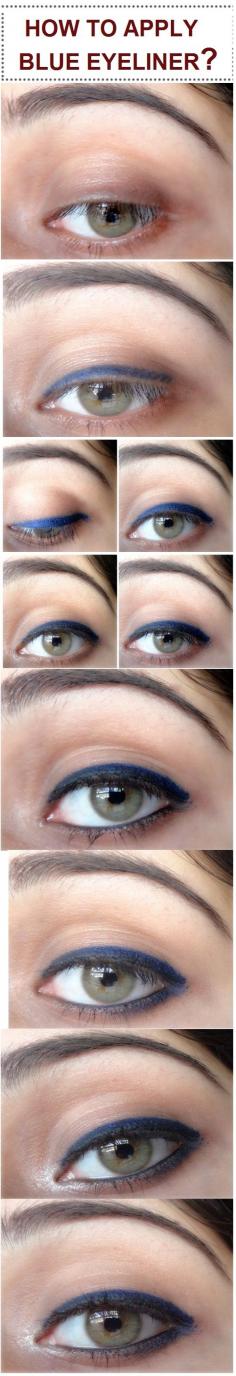 How To Apply Blue Eyeliner