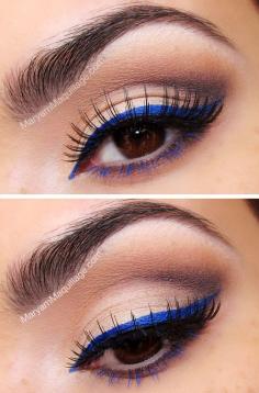 pop of blue eyeliner