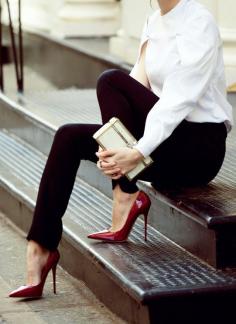 Black, White and Bordeaux heels.