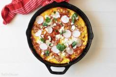 Chilaquiles Frittata takes two yummy breakfast dishes and combines them into one. All the flavors you love in chilaquiles, stuffed into a frittata!