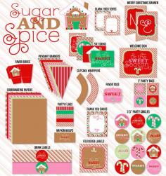 Sugar & Spice Gingerbread Party PRINTABLE by Love by lovetheday