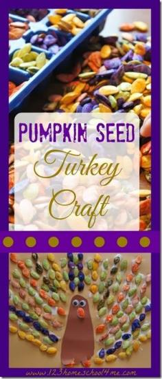 
                        
                            Cute Pumpkin Seed Turkey Craft #thanksgiving #turkeycraftforkids #preschool #craftsforkids
                        
                    