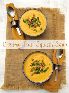 
                        
                            Creamy Thai Squash Soup  Silken tofu is the magical ingredient in this dairy free seasonal soup! @Teaspoon of Spice
                        
                    